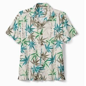 Silk Tommy Bahama Bamboo Groove Camp Shirt Size Medium